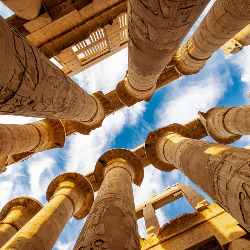 Ancient columns in Luxor, Egypt