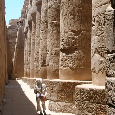 Private group exploring an Egyptian temple